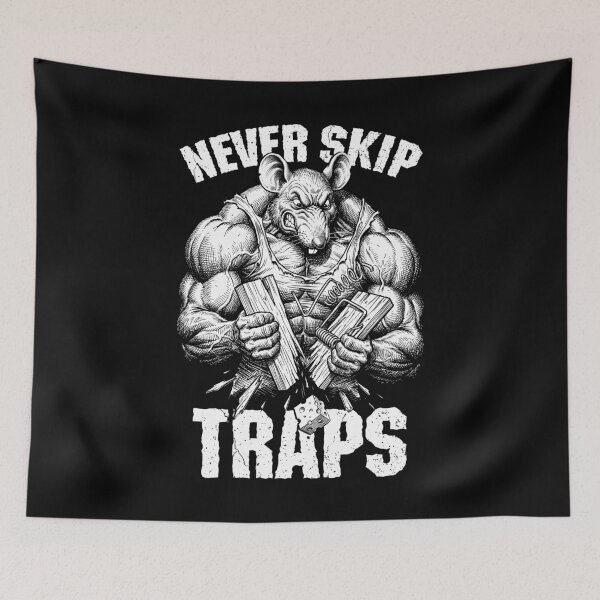 Item preview, Gym Rat Never Skip Traps Trapezius Funny Muscle Mouse Trap designed and sold by GrandeDuc.