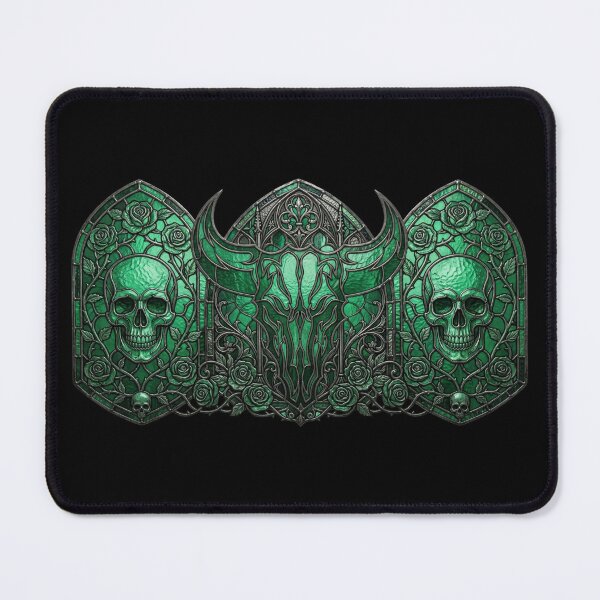 Item preview, Gothic Bull Skull and Stained Glass Triptych designed and sold by David Mateo ArtWorks.