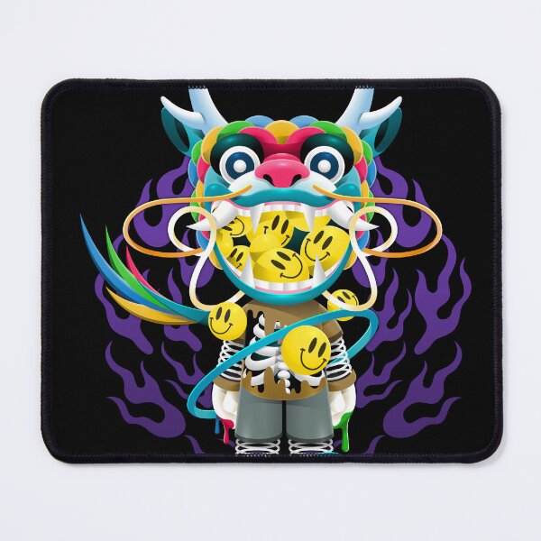 Item preview, Surreal Neon Dragon Character With Purple Flames designed and sold by Lexkon Liu's art.