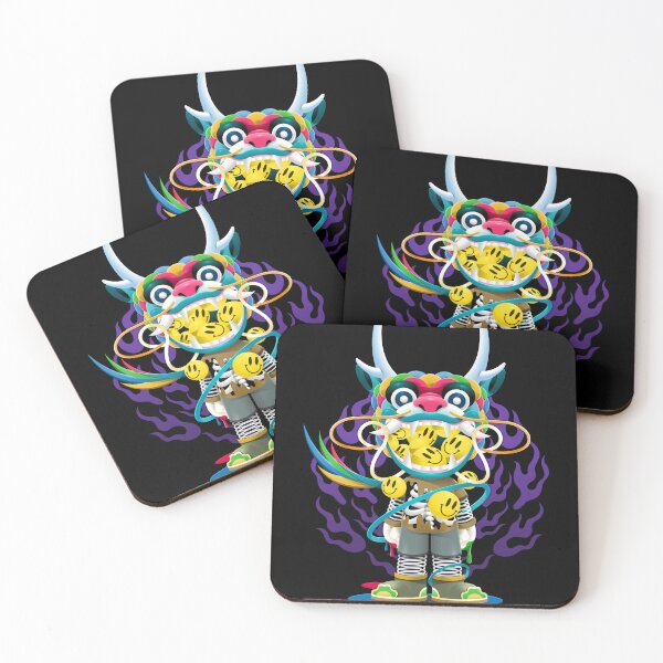 Item preview, Surreal Neon Dragon Character With Purple Flames designed and sold by Lexkon Liu's art.
