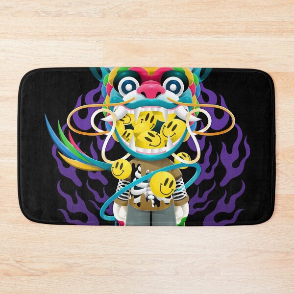 Item preview, Surreal Neon Dragon Character With Purple Flames designed and sold by Lexkon Liu's art.
