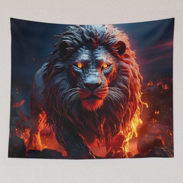 Item preview, Fire Lion Fantasy Art designed and sold by Threadistiq.