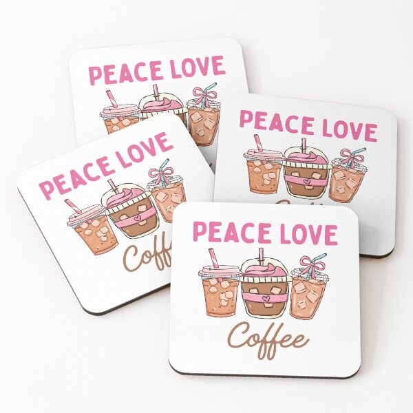 Item preview, Peace Love Coffee Cute Iced Coffee Lover designed and sold by thebest-2studio.