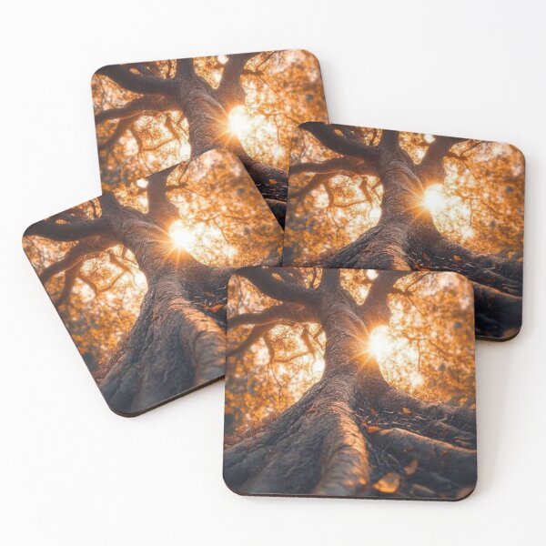 Item preview, Golden Tree of Life - Majestic Autumn Sunburst Nature Art designed and sold by LYAN-STORE.