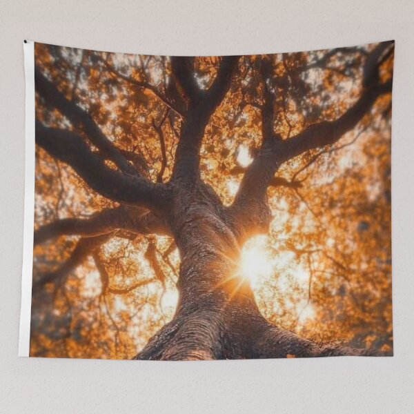Item preview, Golden Tree of Life - Majestic Autumn Sunburst Nature Art designed and sold by LYAN-STORE.