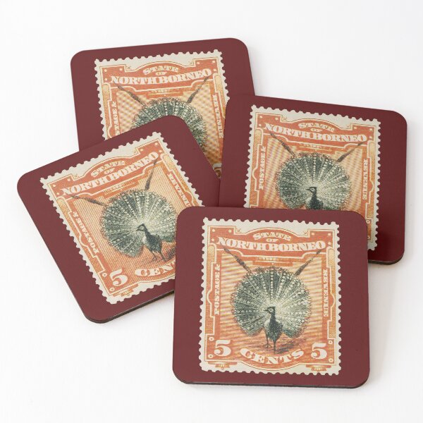 Item preview, North Borneo Peacock Stamp 1897 Vintage Colonial Postage Bird Philately Design designed and sold by Schulz Lightprint Studio.