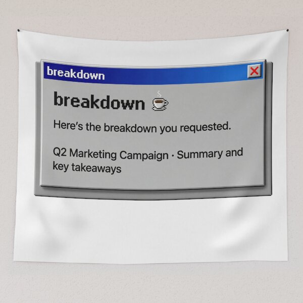 Item preview, Retro Corporate Breakdown Requested Sarcastic Office Laptop Sticker designed and sold by Brightberry Studio.