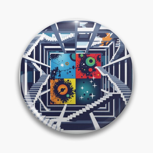 Item preview, cosmic noise labyrinth charcoal stamp colorful geometric abstract design designed and sold by SmashingDeals.
