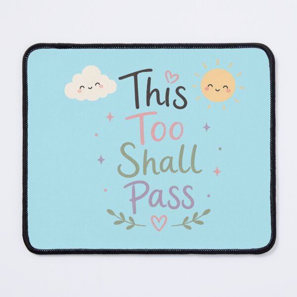 Item preview, This Too Shall Pass Cute Motivational Quote Design | Pastel Mental Health Positive Affirmation Typography designed and sold by Sanika arts .