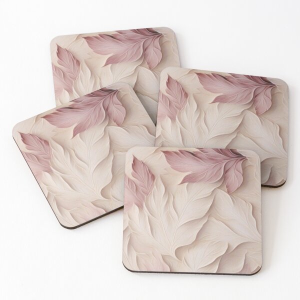 Item preview, 3D Soft Rose Leaves - Elegant Pastel Relief Floral Art designed and sold by LYAN-STORE.