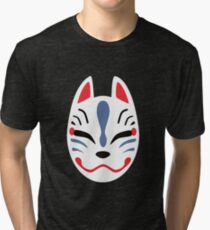 Japanese Fox Mask Tri-blend T-Shirt