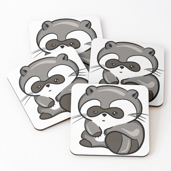 Item preview, Adorable Chubby Raccoon - Cute Sad Kawaii Animal Art designed and sold by LYAN-STORE.