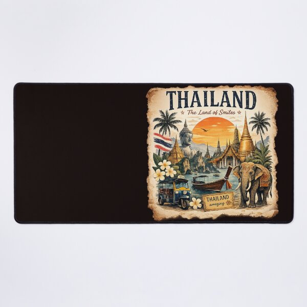 Item preview, Vintage Thailand Land of Smiles Travel Poster designed and sold by Arbacus.