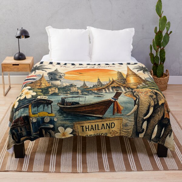 Item preview, Vintage Thailand Land of Smiles Travel Poster designed and sold by Arbacus.