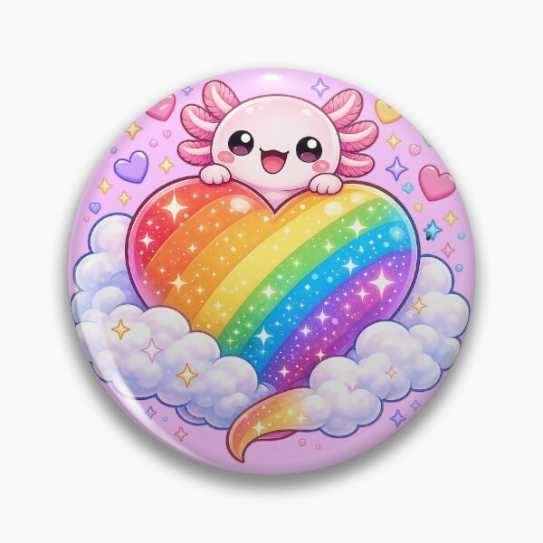 Item preview, Kawaii Axolotl and Rainbow Heart – Pride, Love and Diversity designed and sold by Lunatik Cat.