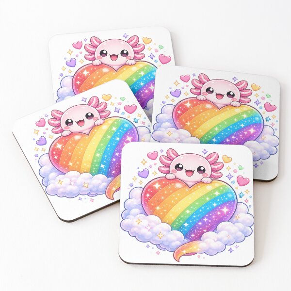 Item preview, Kawaii Axolotl and Rainbow Heart – Pride, Love and Diversity designed and sold by Lunatik Cat.