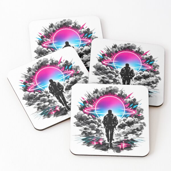 Item preview, Cool Guys Don’t Look at Explosions Synthwave Sumi-e designed and sold by KungPowUnicorn.