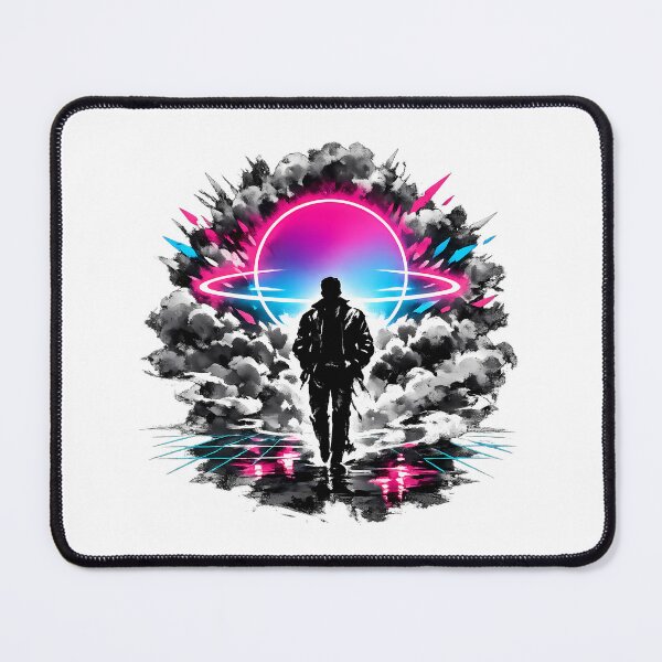 Item preview, Cool Guys Don’t Look at Explosions Synthwave Sumi-e designed and sold by KungPowUnicorn.
