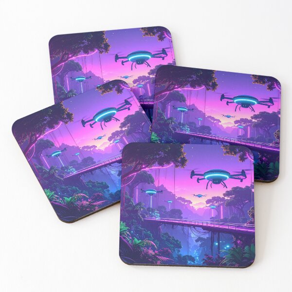 Item preview, Cyberpunk Jungle Drone Landscape designed and sold by Threadistiq.