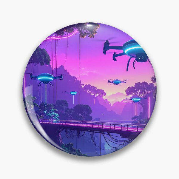 Item preview, Cyberpunk Jungle Drone Landscape designed and sold by Threadistiq.