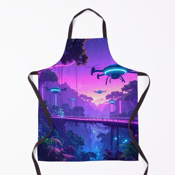 Item preview, Cyberpunk Jungle Drone Landscape designed and sold by Threadistiq.