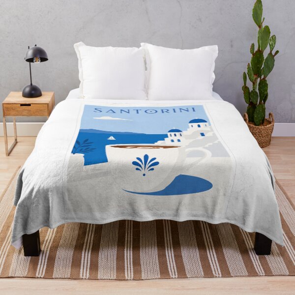 Item preview, Santorini Coffee Mediterranean Travel Poster designed and sold by Beyond Destinations.