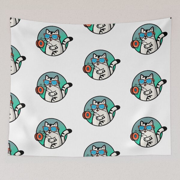 Item preview, Rad 80's Cat with Sunglasses playing with Yoyo designed and sold by 80sKidd.