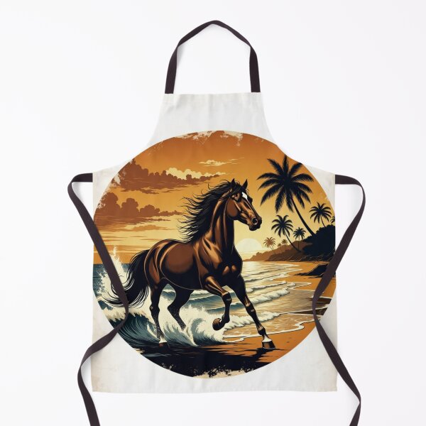 Item preview, Vintage Tropical Horse Sunset | Beach Horse Wall Art & Equestrian Design designed and sold by GalleryPeak.