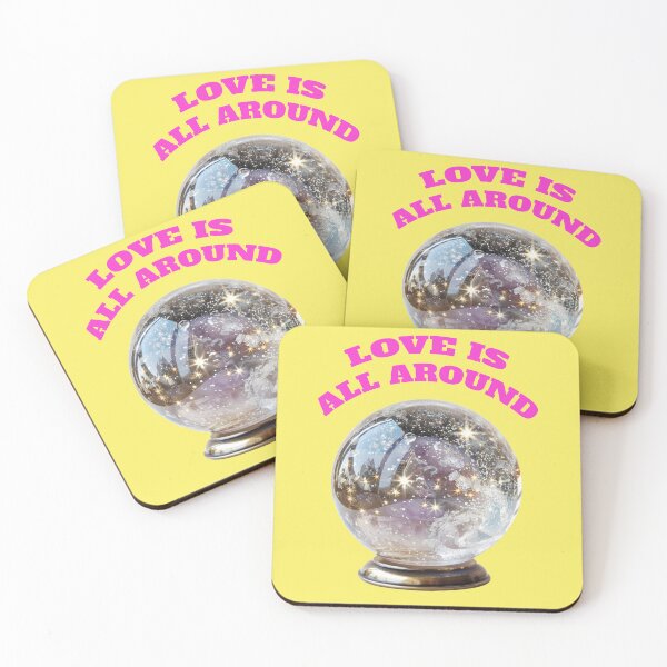 Item preview, Love is all around Snow globe with saying, pink designed and sold by Mauswohn.
