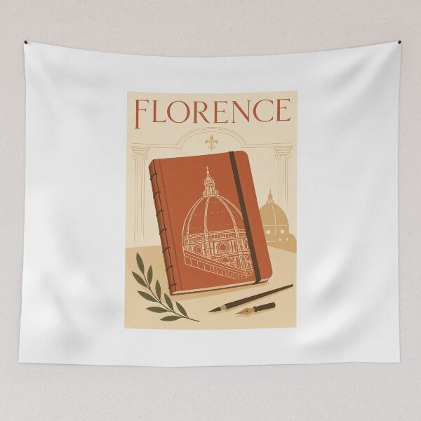 Item preview, Vintage Florence Italy Travel Sketchbook Poster designed and sold by Beyond Destinations.