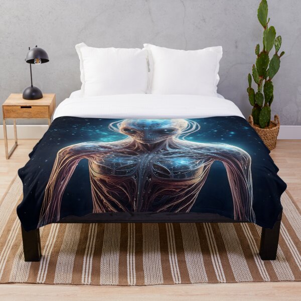 Aperçu de l'œuvre Art de science-fiction extraterrestre bioluminescent créée et vendue par Threadistiq.