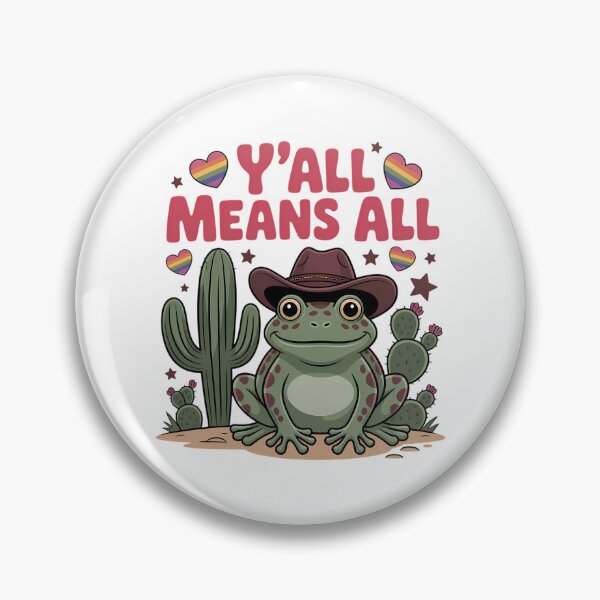 Item preview, LGBTQ Flag Y'all LGBTQ Means All Cowgirl Cowboy Frog designed and sold by sailorjessiArt.