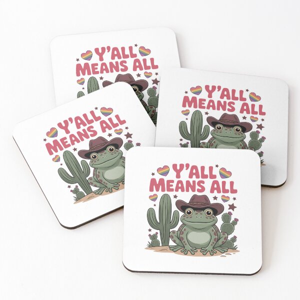 Item preview, LGBTQ Flag Y'all LGBTQ Means All Cowgirl Cowboy Frog designed and sold by sailorjessiArt.