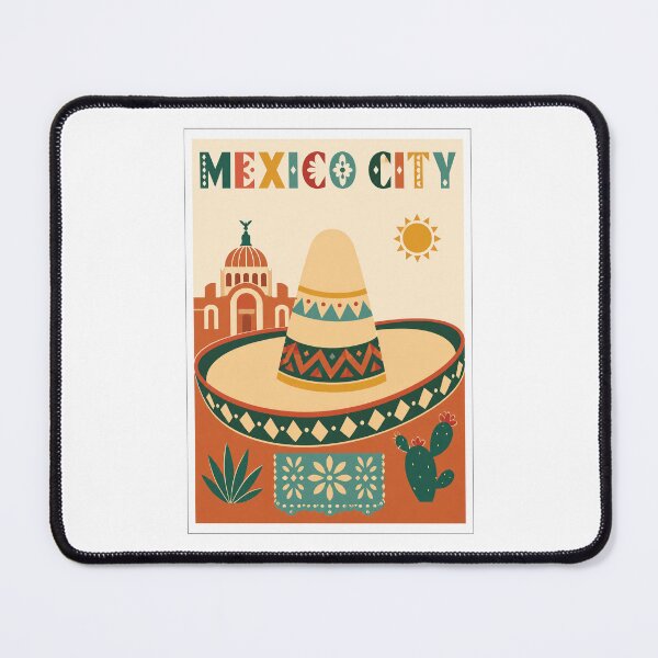 Item preview, Vintage Mexico City Sombrero Travel Poster designed and sold by Beyond Destinations.