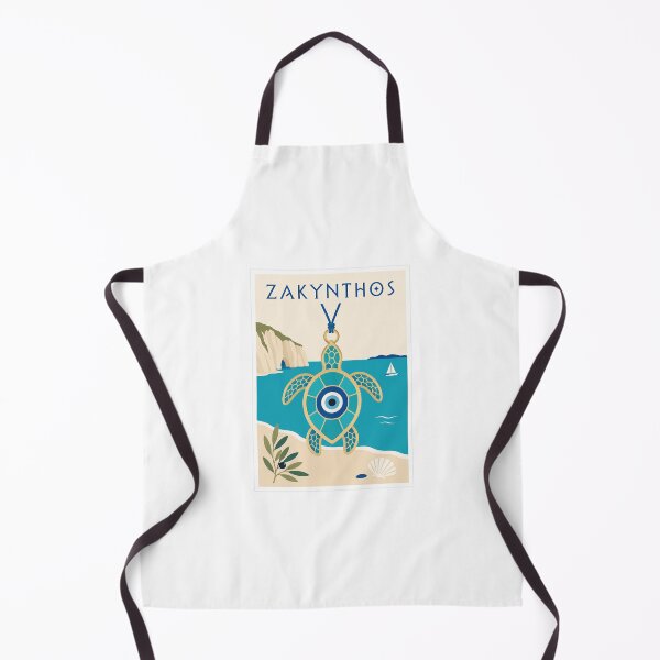 Item preview, Vintage Zakynthos Greece Evil Eye Turtle Poster designed and sold by Beyond Destinations.