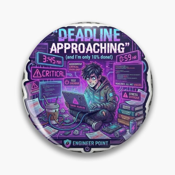 Item preview, Deadline Approaching | Engineering Student Sticker designed and sold by BrahmiArts.