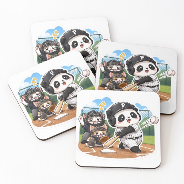 Item preview, Panda Playing Baseball with Cats designed and sold by MR4me.