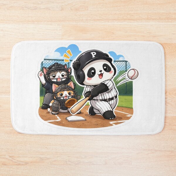 Item preview, Panda Playing Baseball with Cats designed and sold by MR4me.
