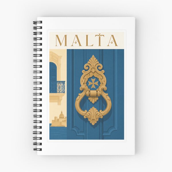 Item preview, Vintage Malta Travel Blue Door Knocker Poster designed and sold by Beyond Destinations.