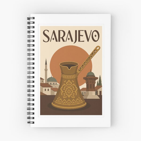 Item preview, Vintage Sarajevo Bosnia Turkish Coffee Travel Poster designed and sold by Beyond Destinations.