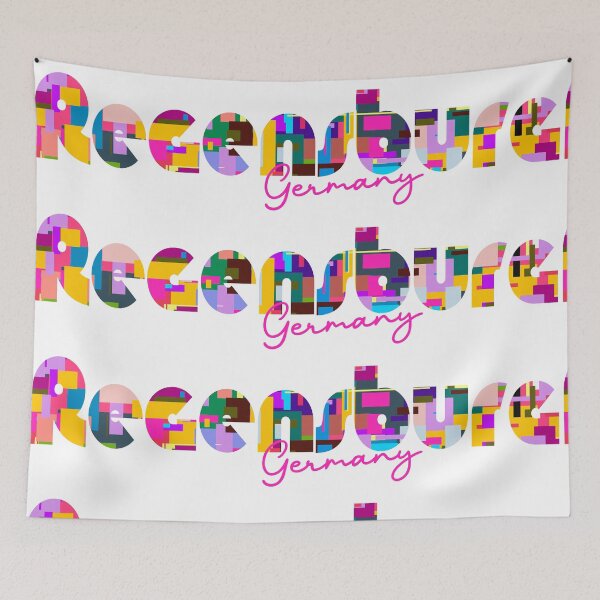 Item preview, Regensburg, Germany, Vibrant Abstract City Typography Art designed and sold by Wanderful-roads.