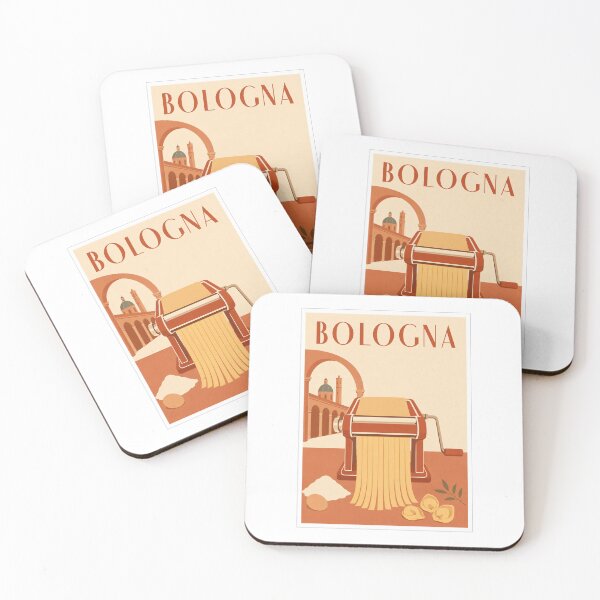 Item preview, Vintage Bologna Italy Pasta Machine Travel Poster designed and sold by Beyond Destinations.