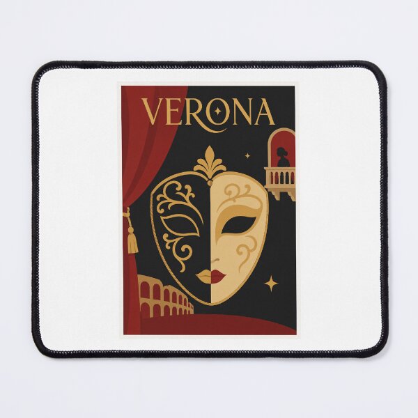 Item preview, Vintage Verona Italy Romeo Juliet Mask Poster designed and sold by Beyond Destinations.