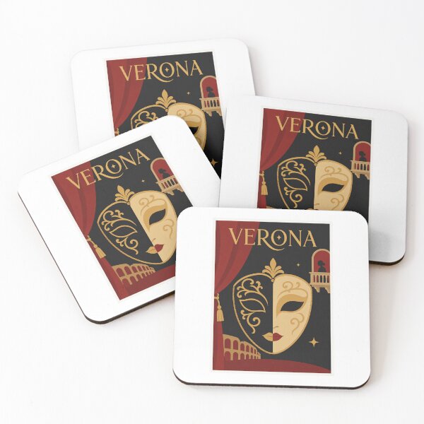 Item preview, Vintage Verona Italy Romeo Juliet Mask Poster designed and sold by Beyond Destinations.