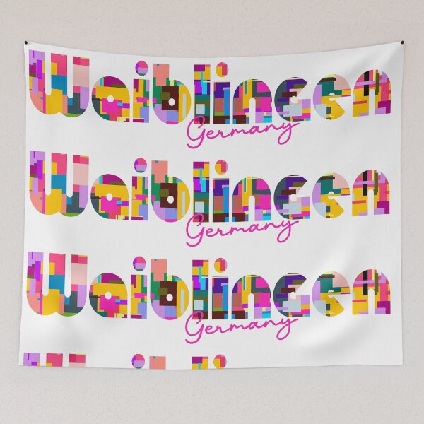 Item preview, Waiblingen, Germany, Vibrant Abstract City Typography Art designed and sold by Wanderful-roads.