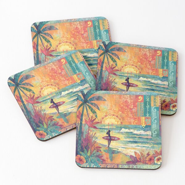 Item preview, Boho Tropical Paradise: Textured Abstract Surfer Girl Print designed and sold by sunnthreads.