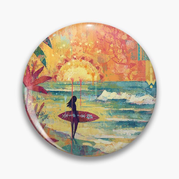 Item preview, Boho Tropical Paradise: Textured Abstract Surfer Girl Print designed and sold by sunnthreads.
