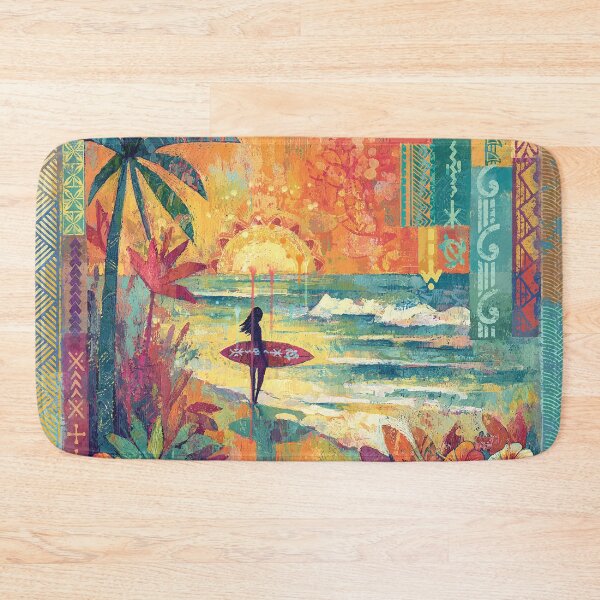 Item preview, Boho Tropical Paradise: Textured Abstract Surfer Girl Print designed and sold by sunnthreads.
