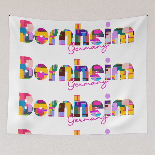 Item preview, Bornheim, Germany, Vibrant Abstract City Typography Art designed and sold by Wanderful-roads.