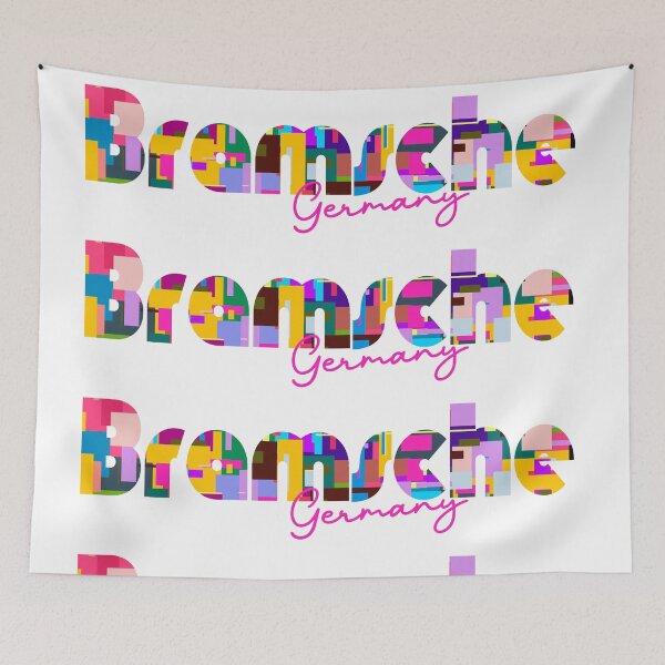 Item preview, Bramsche, Germany, Vibrant Abstract City Typography Art designed and sold by Wanderful-roads.